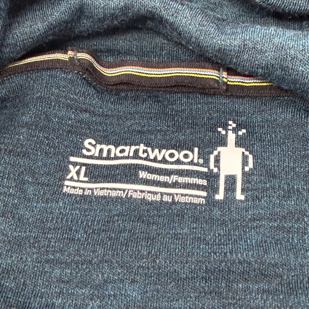 Smartwool Thermal Merino Drape Neck Hoodie Women's XL Blue 100% Wool SW016508 - Picture 5 of 7